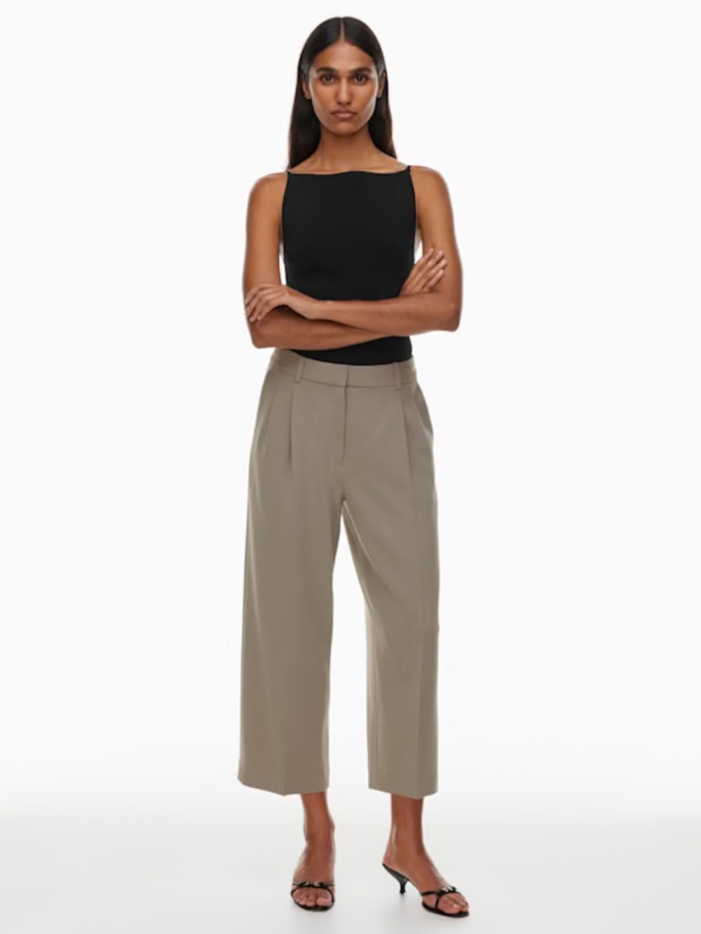 Aritzia Babaton Pleated Cropped Pant